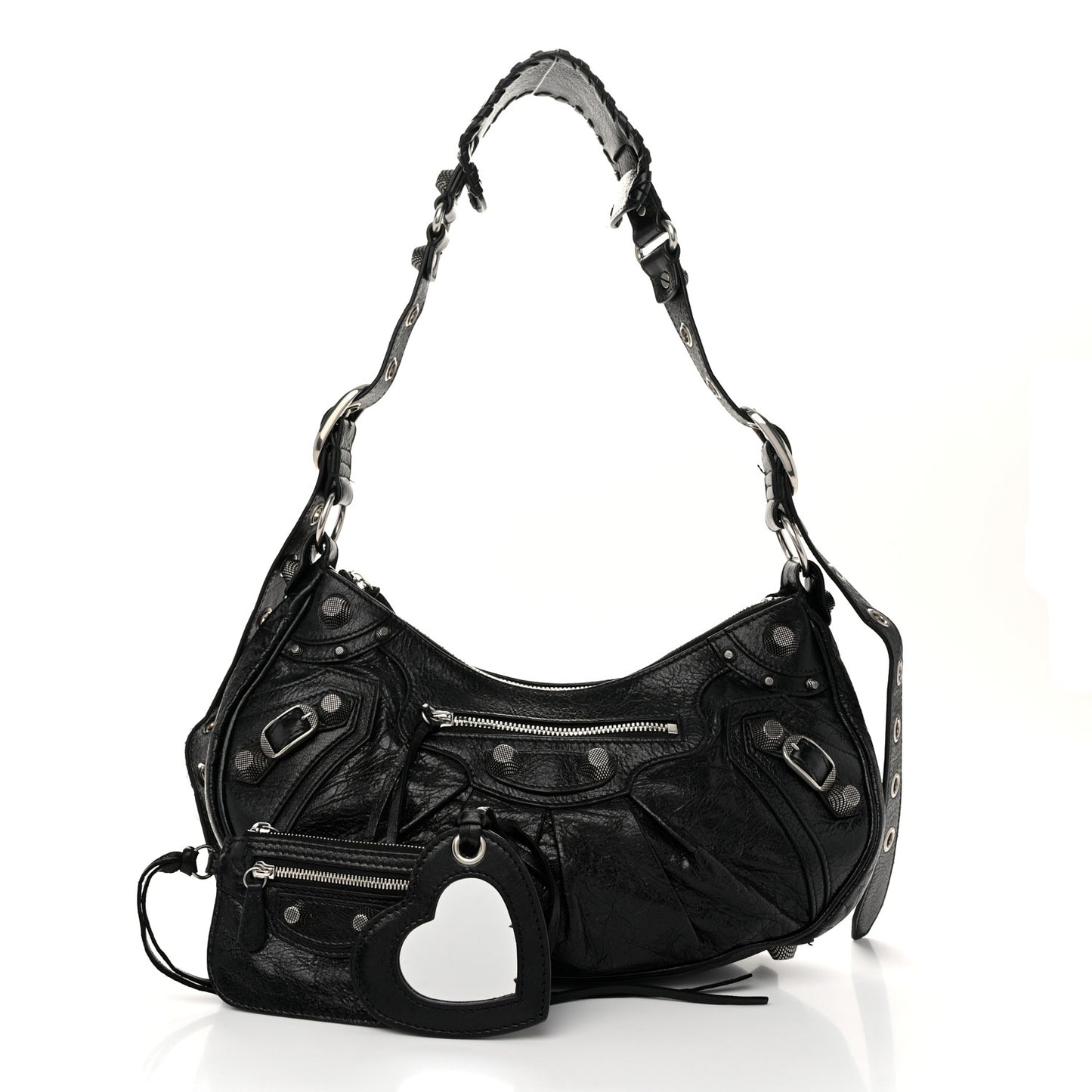 Agneau Arena Small Le Cagole Shoulder Bag Black