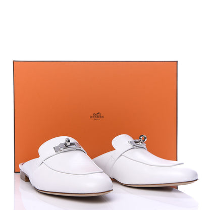 Hermes Calfskin Oz Mules 39 White 12 of 15