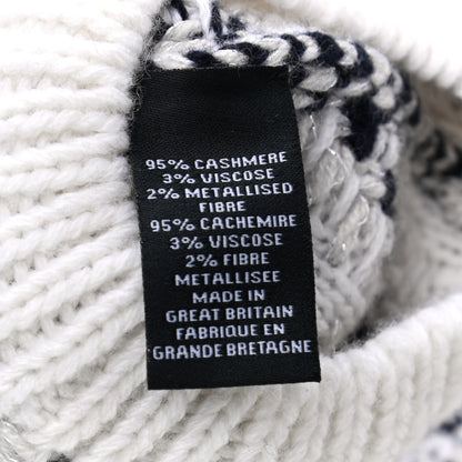Chanel Cashmere Blend CC Fingerless Gloves Beige White Black 3 of 6