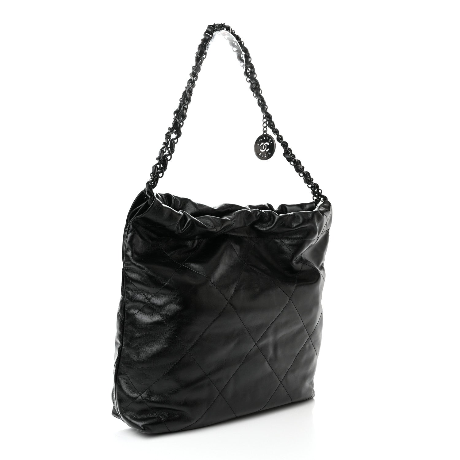 Chanel Shiny Calfskin Quilted Small Chanel 22 So Black 4 of 11