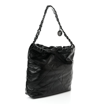 Chanel Shiny Calfskin Quilted Small Chanel 22 So Black 4 of 11
