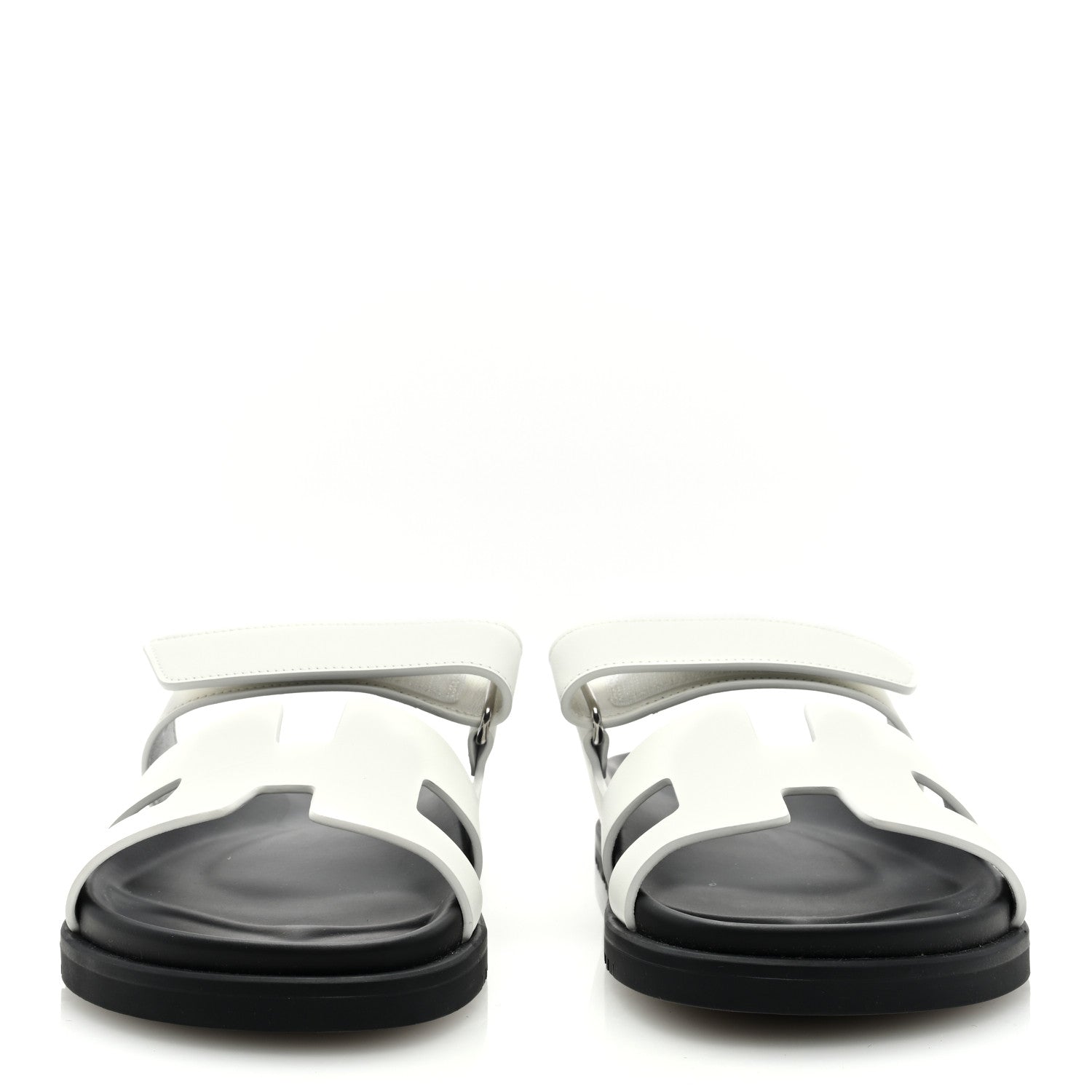 Hermes Calfskin Womens Chypre Sandals 37 White 3 of 8