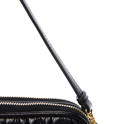 Miu Miu Vitello Lux Matelasse Double Zip Chain Shoulder Bag Black 10 of 11