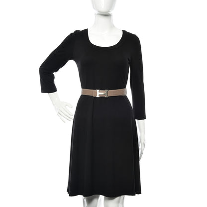 Hermes Box Togo 32mm H Belt 85 Black Etoupe 2 of 10
