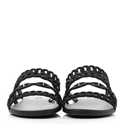 Hermes Rubber Chaine d'Ancre Nude Sandals 39 Black 2 of 7