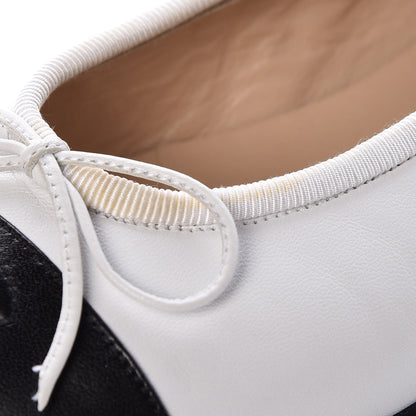 Chanel Lambskin Cap Toe Ballerina Flats 39 White Black 16 of 19