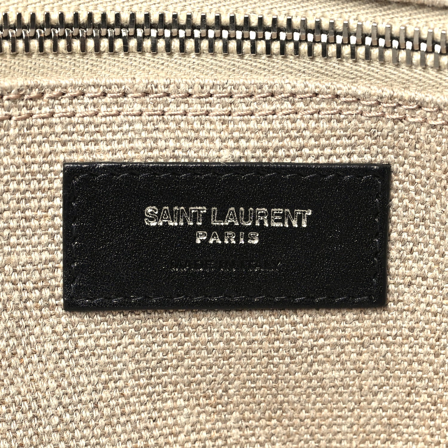 Saint Laurent Linen Calfskin Rive Gauche Tote Optic White 5 of 9