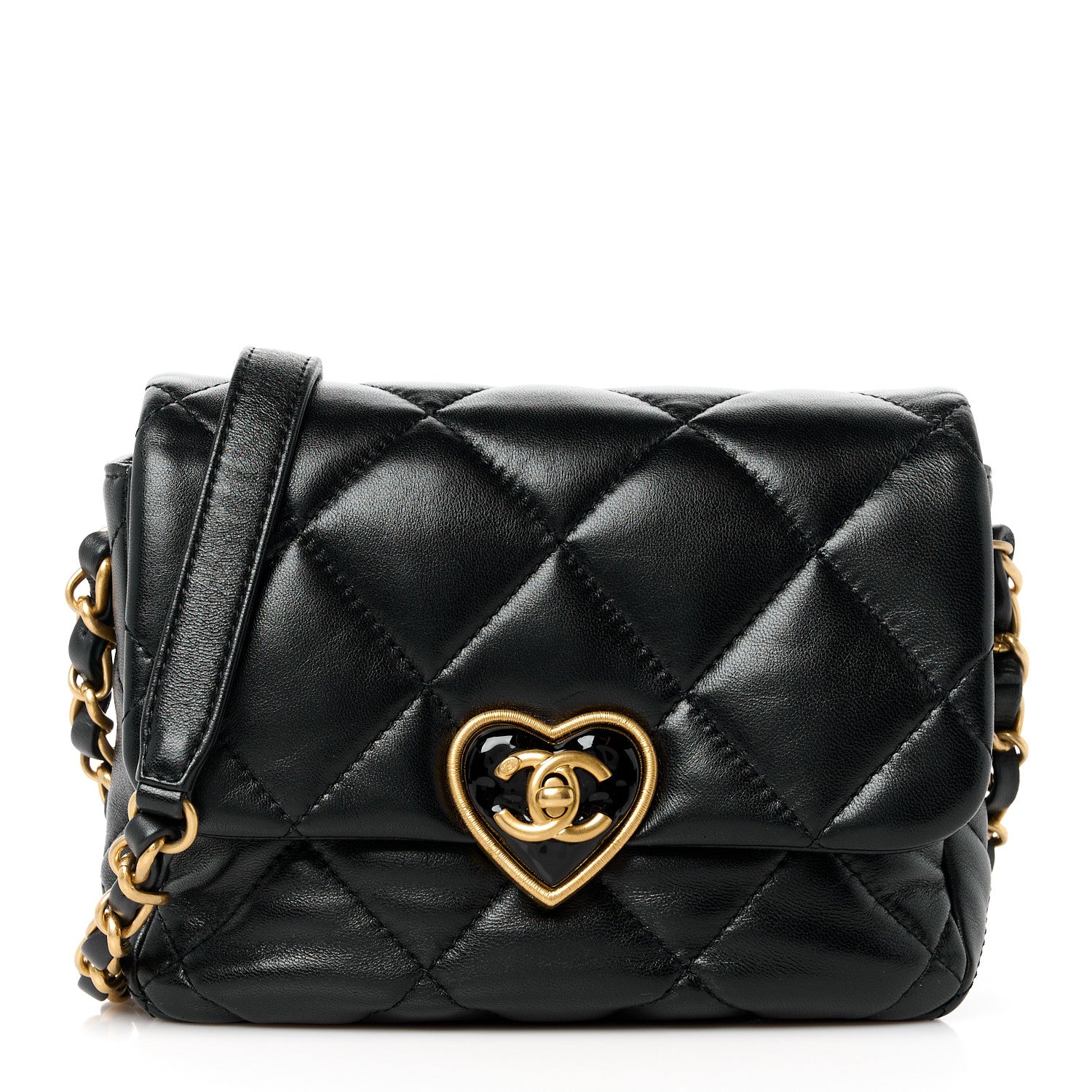 Chanel Lambskin Plexiglass Quilted Coco Love Mini Flap Black 1 of 10