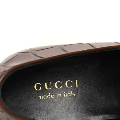 Gucci Alligator Mens Loafers 10 Brown 8 of 10