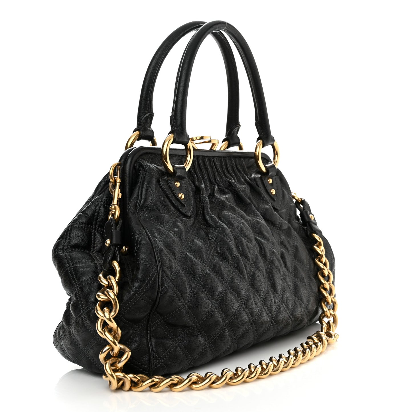 Calfskin Quilted Stam Black