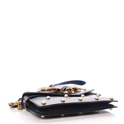 Gucci Nappa Pearl Studded Mini Queen Margaret Broadway Shoulder Bag Blue Agata 5 of 11