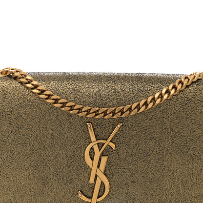 Saint Laurent Metallic Calfskin Small Classic Monogram Kate Satchel Oro 8 of 11