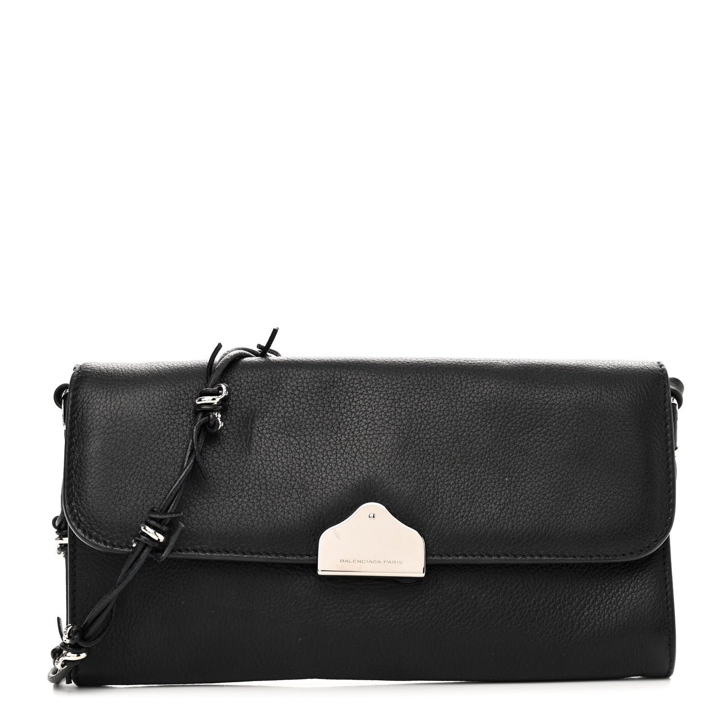 Calfskin Barb Wire Flap Shoulder Bag Black