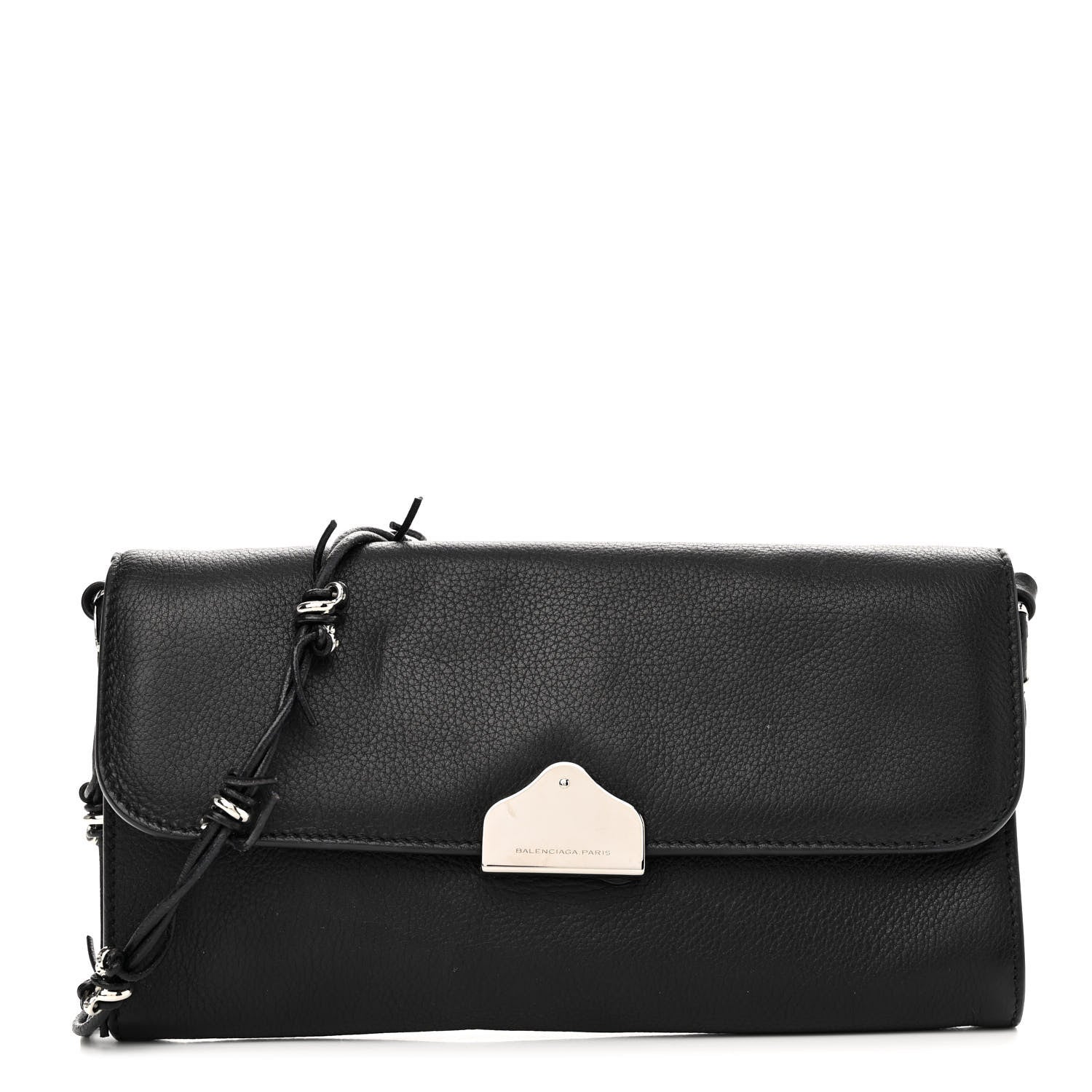 Balenciaga Calfskin Barb Wire Flap Shoulder Bag Black 1 of 13