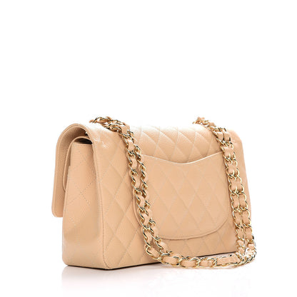 Chanel Caviar Quilted Medium Double Flap Beige Clair 3 of 7