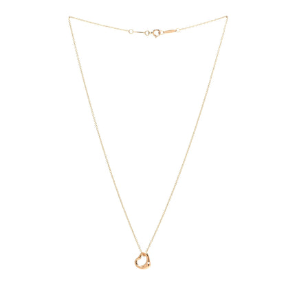 Tiffany 18K Rose Gold 11mm Elsa Peretti Open Heart Pendant Necklace 3 of 5