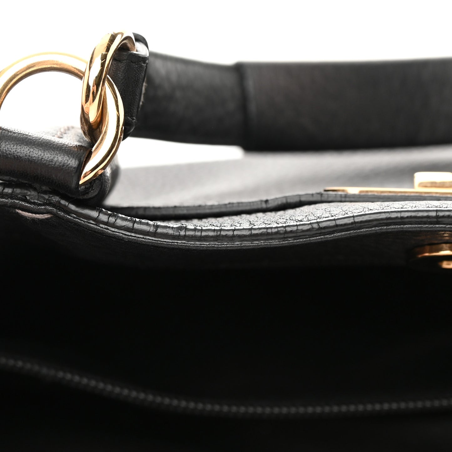 Grained Calfskin Tote Black