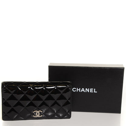 Chanel Patent Quilted Brilliant Yen Wallet Black 8 of 9