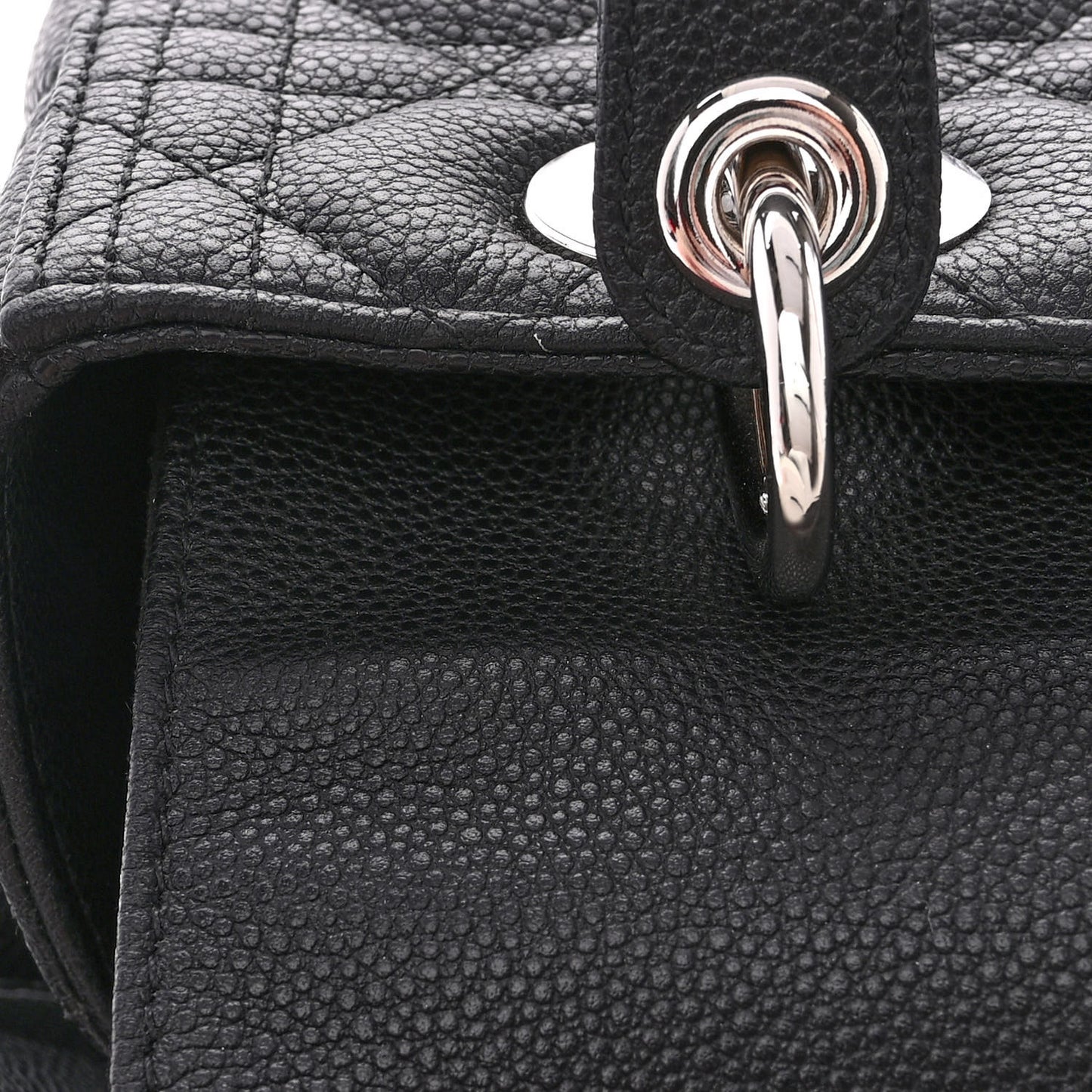 Grained Calfskin Cannage Medium Lady Dior Black