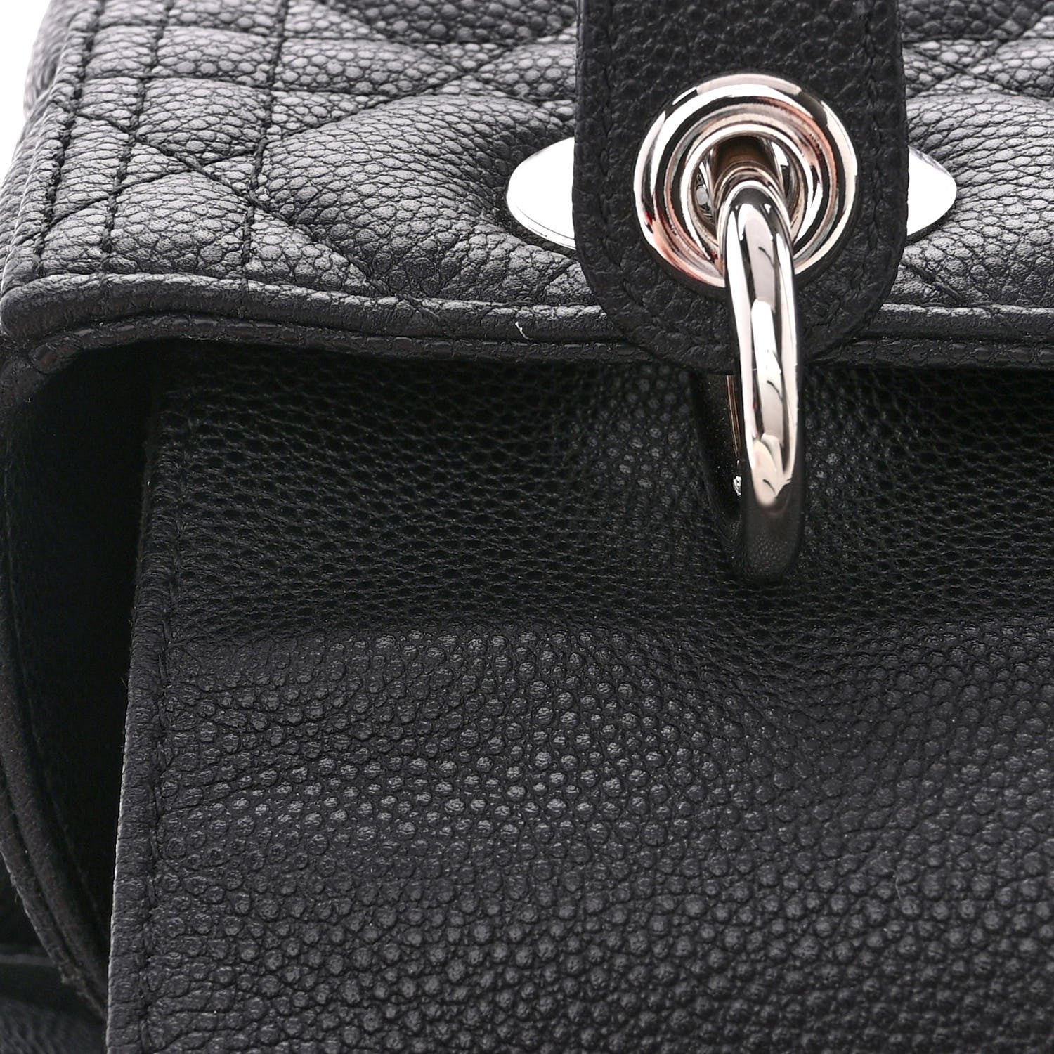 Christian Dior Grained Calfskin Cannage Medium Lady Dior Black 12 of 12