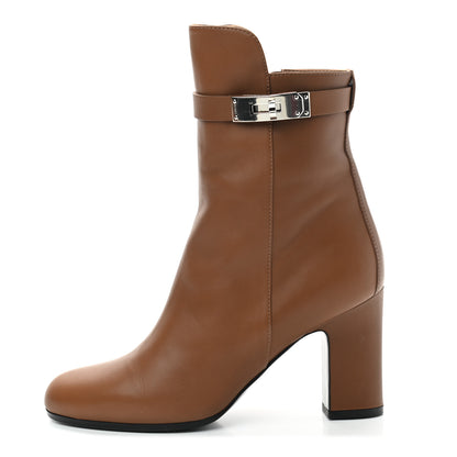 Hermes Calfskin Joueuse Ankle Boots 37 Camel 1 of 9