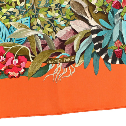 Hermes Silk Au Coeur de la Vie Scarf 90 Orange 2 of 4