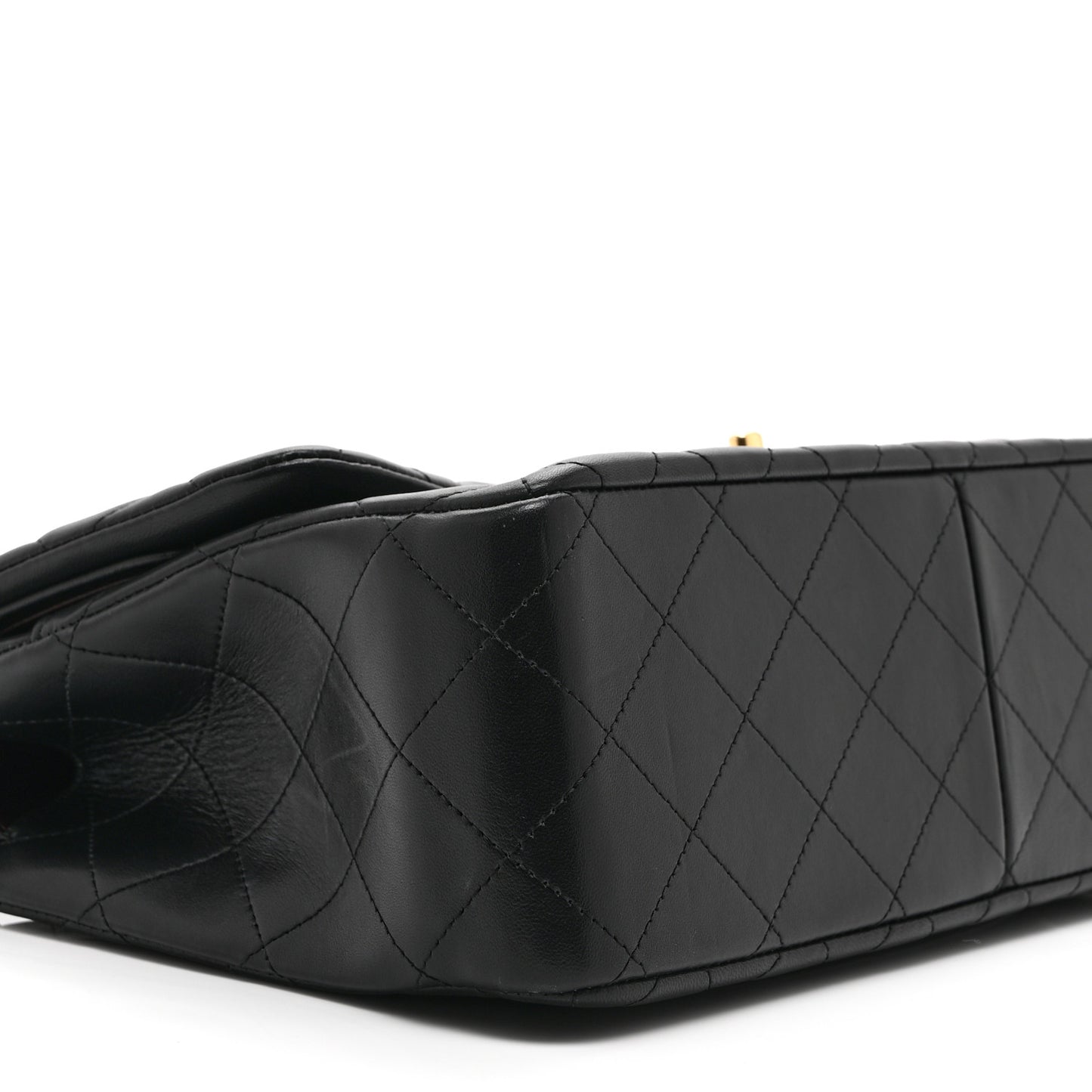 Lambskin Quilted Jumbo Double Flap Black