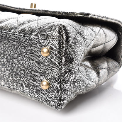 Chanel Metallic Caviar Quilted Mini Coco Handle Flap Silver 9 of 10