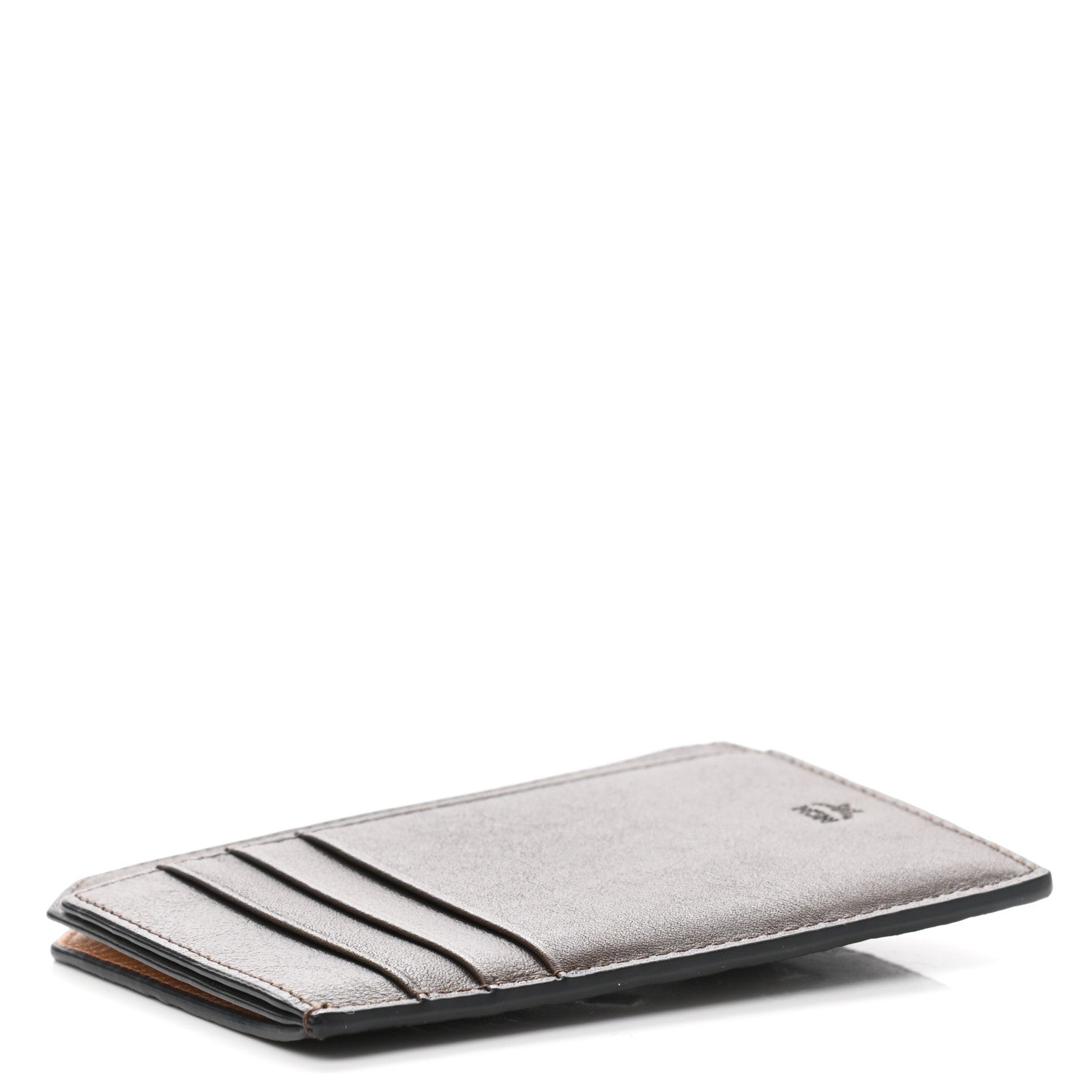 MCM Calfskin Ottomar Monogram Zip Card Case Wallet Chestnut 4 of 7