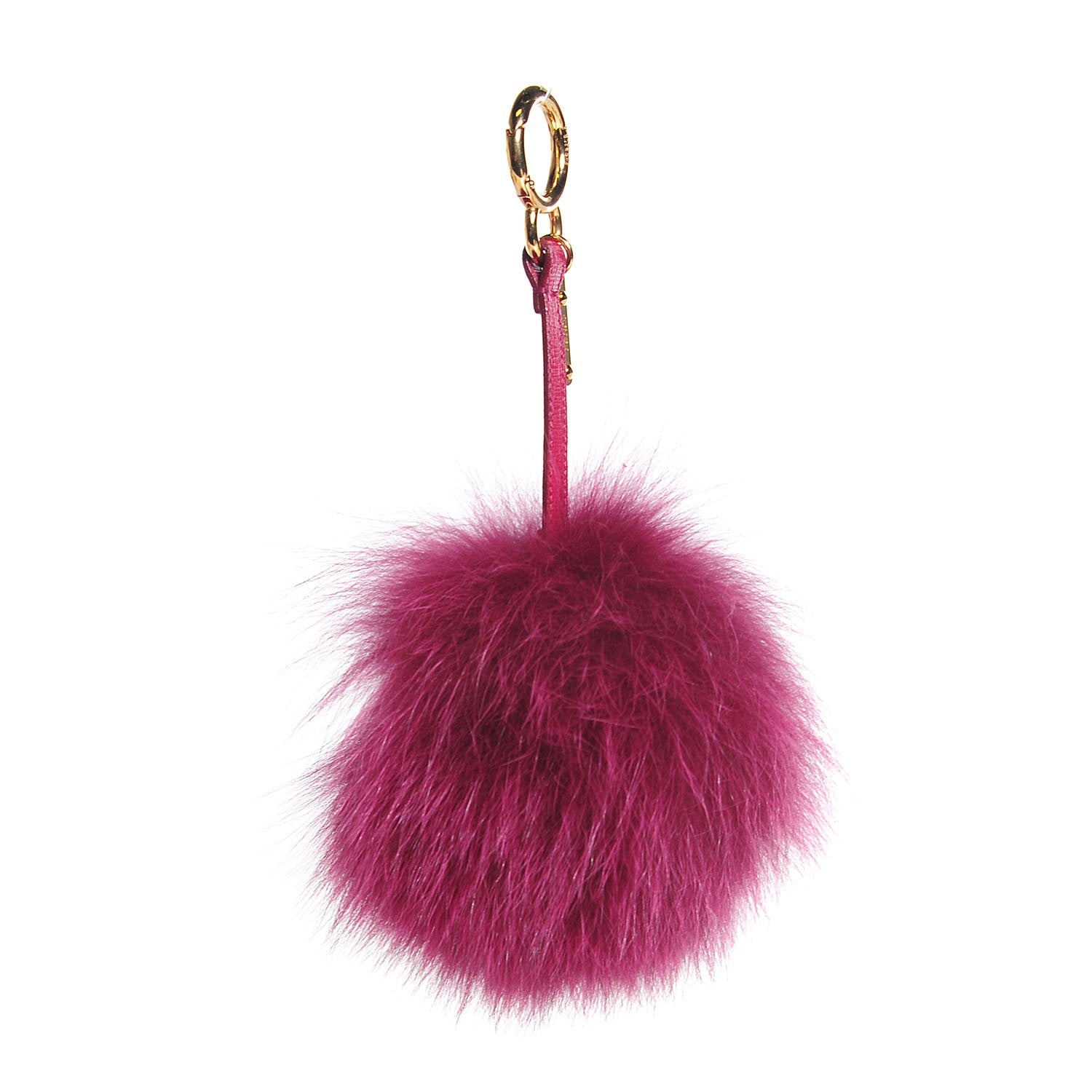 Fendi Fox Fur Pom Pom Bag Charm Fuchsia 1 of 6