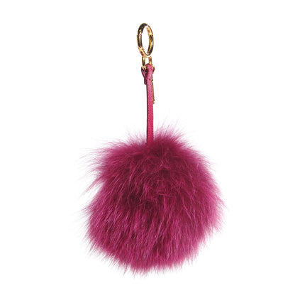 Fendi Fox Fur Pom Pom Bag Charm Fuchsia 1 of 6