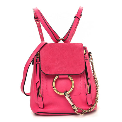 Chloe Suede Calfskin Mini Faye Backpack Fuchsia Rose 1 of 11
