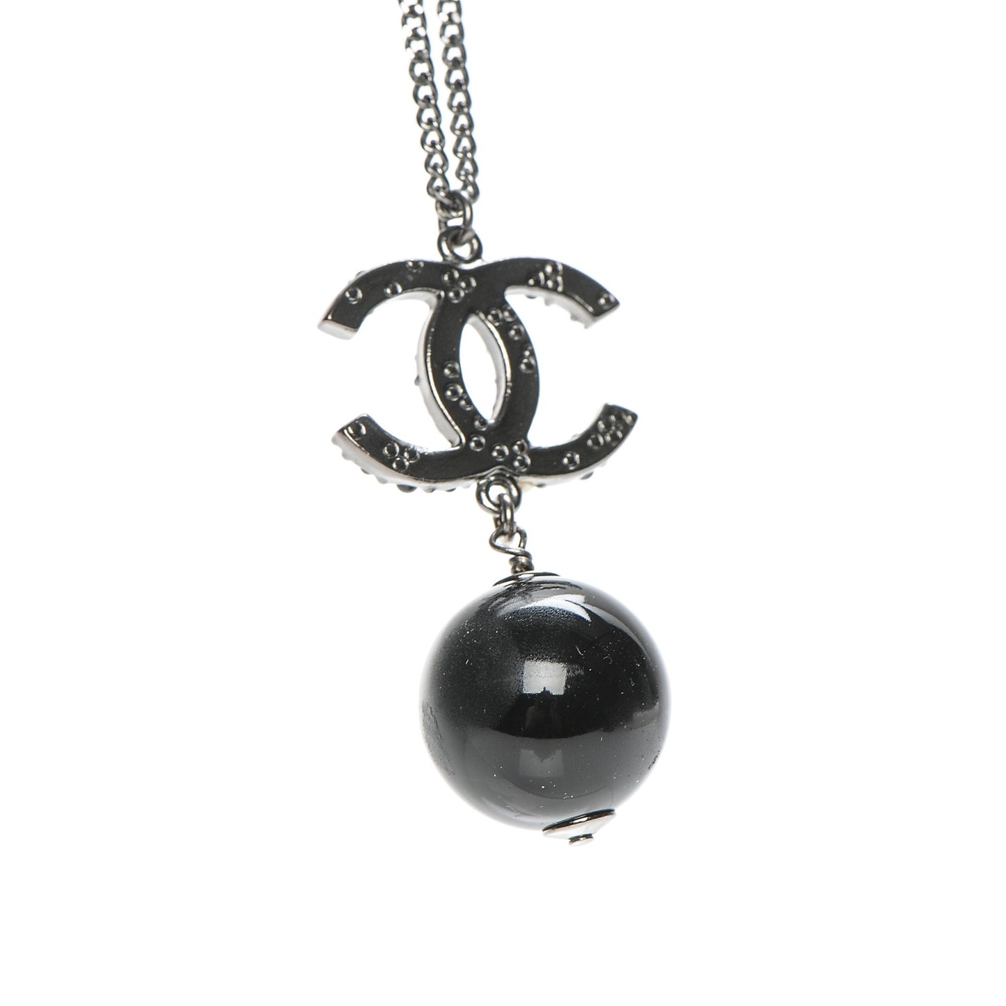 Ruthenium Bead CC Necklace Black