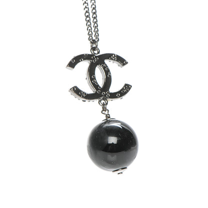 Chanel Ruthenium Bead CC Necklace Black 5 of 8