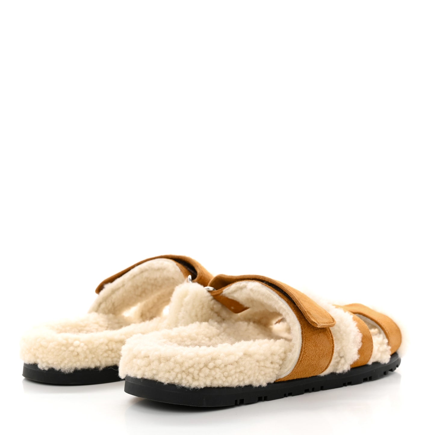 Suede Goatskin Woolskin Womens Chypre Sandals 36.5 Naturel Ecru