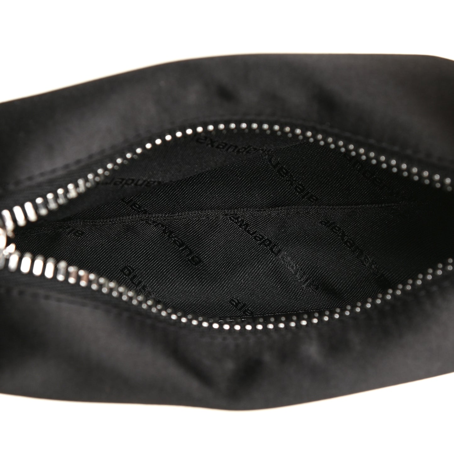 Satin Crystal Heiress Pouch Black