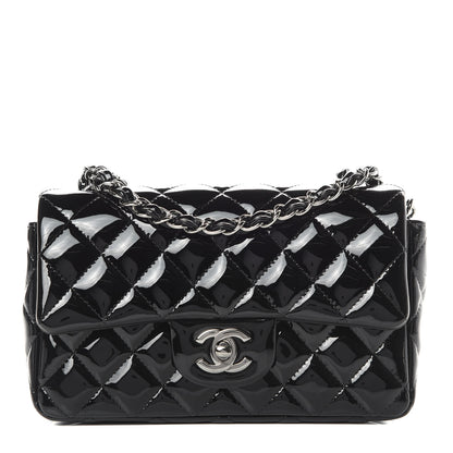 Chanel Patent Calfskin Quilted Mini Rectangular Flap Black 1 of 11