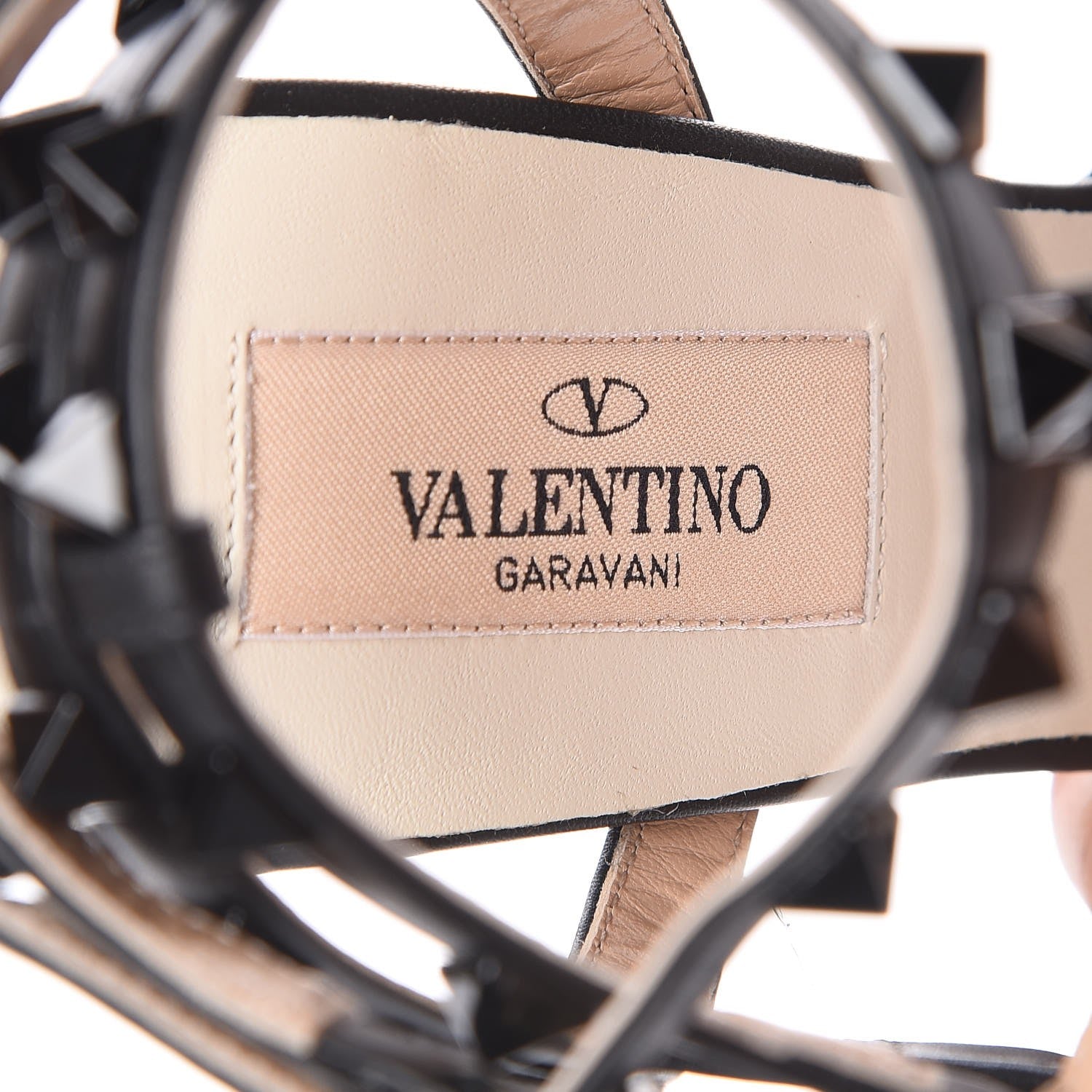 Valentino Garavani Nappa Rockstud Ankle Strap 65mm Pumps 36.5 Light Ivory Black 7 of 9