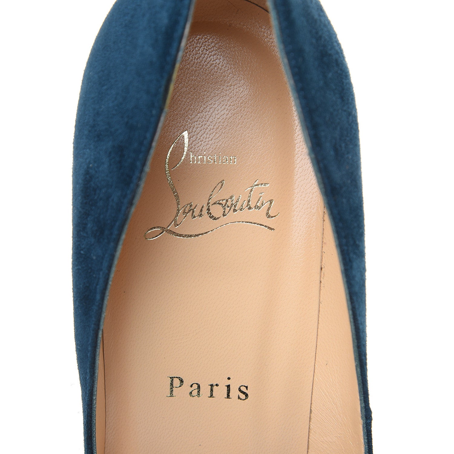 Christian Louboutin Veau Velours Pigalle 100 Pumps 38.5 Blue Khol 7 of 10