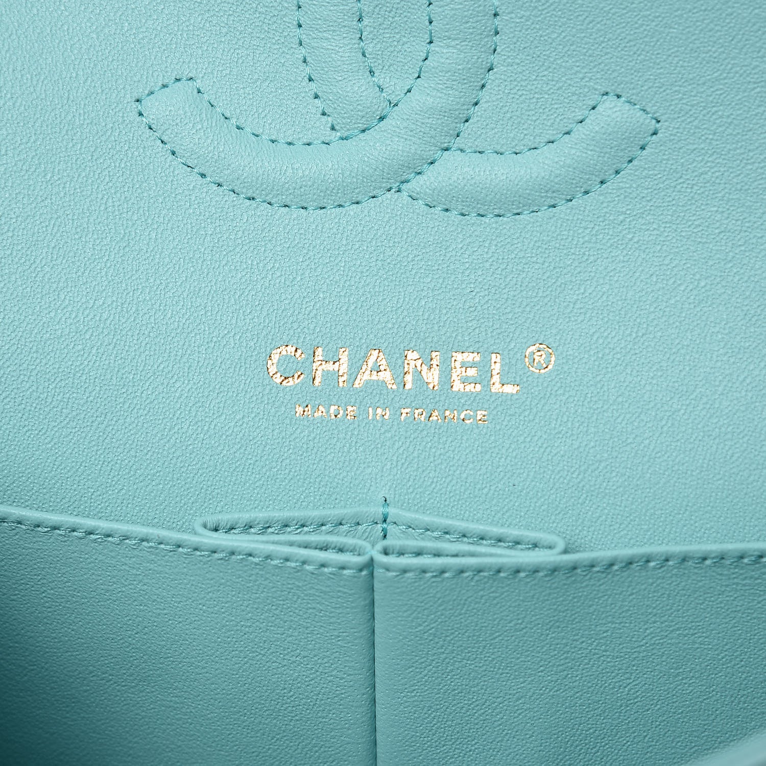 Chanel Caviar Quilted Medium Double Flap Light Blue 6 of 10