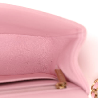 Chanel Lambskin Quilted Mini Top Handle Rectangular Flap Light Pink 12 of 13