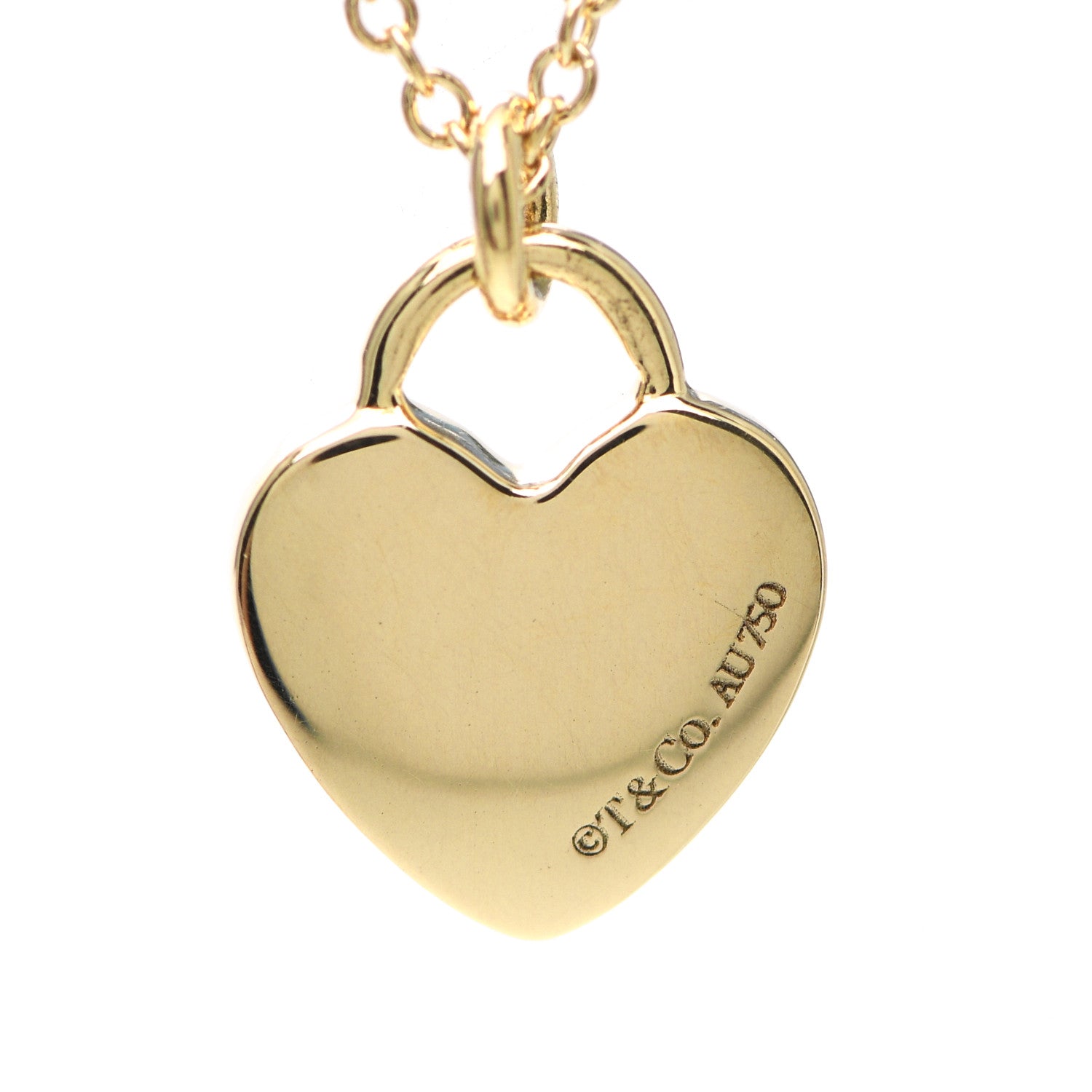 Tiffany 18K Yellow Gold Diamond Heart Locket Pendant Necklace 4 of 7