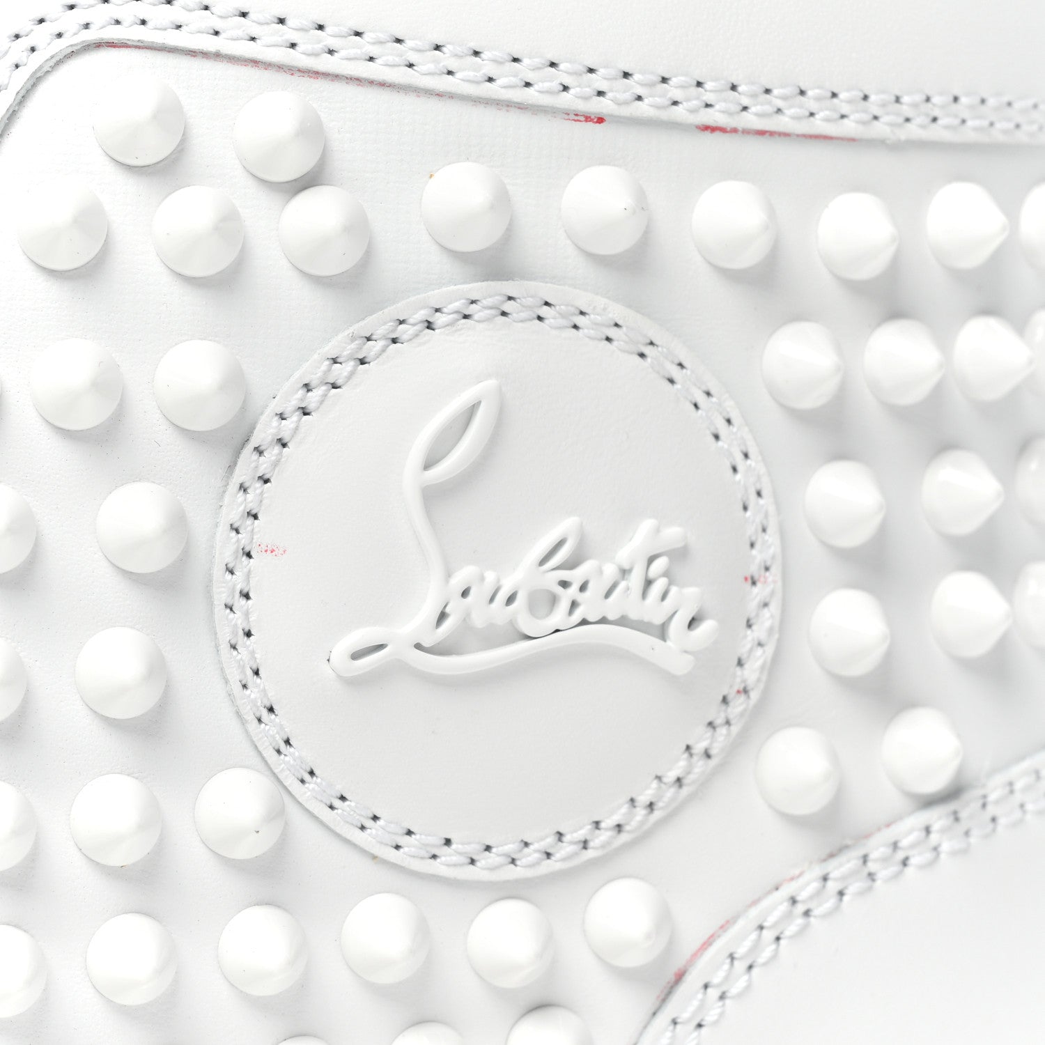 Christian Louboutin Calfskin Womens Louis Spikes Flat Sneakers 39.5 White 16 of 16