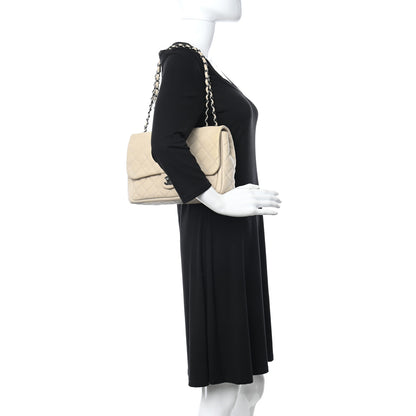 Chanel Caviar Quilted Large Now and Forever Flap Ivory 2 of 15