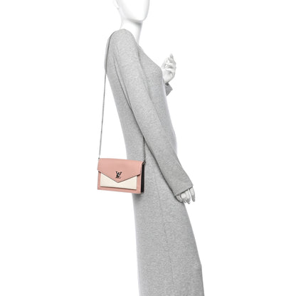Louis Vuitton Calfskin Mylockme Chain Pochette Rose Ballet White 2 of 11