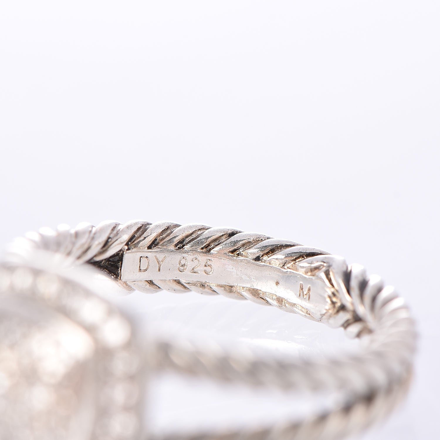 David Yurman Sterling Silver Diamond 7mm Petite Albion Pave Ring 54 7 5 of 5