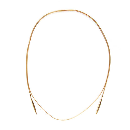 Tiffany 18k Yellow Gold Feather Snake Chain Lariat Necklace 1 of 5