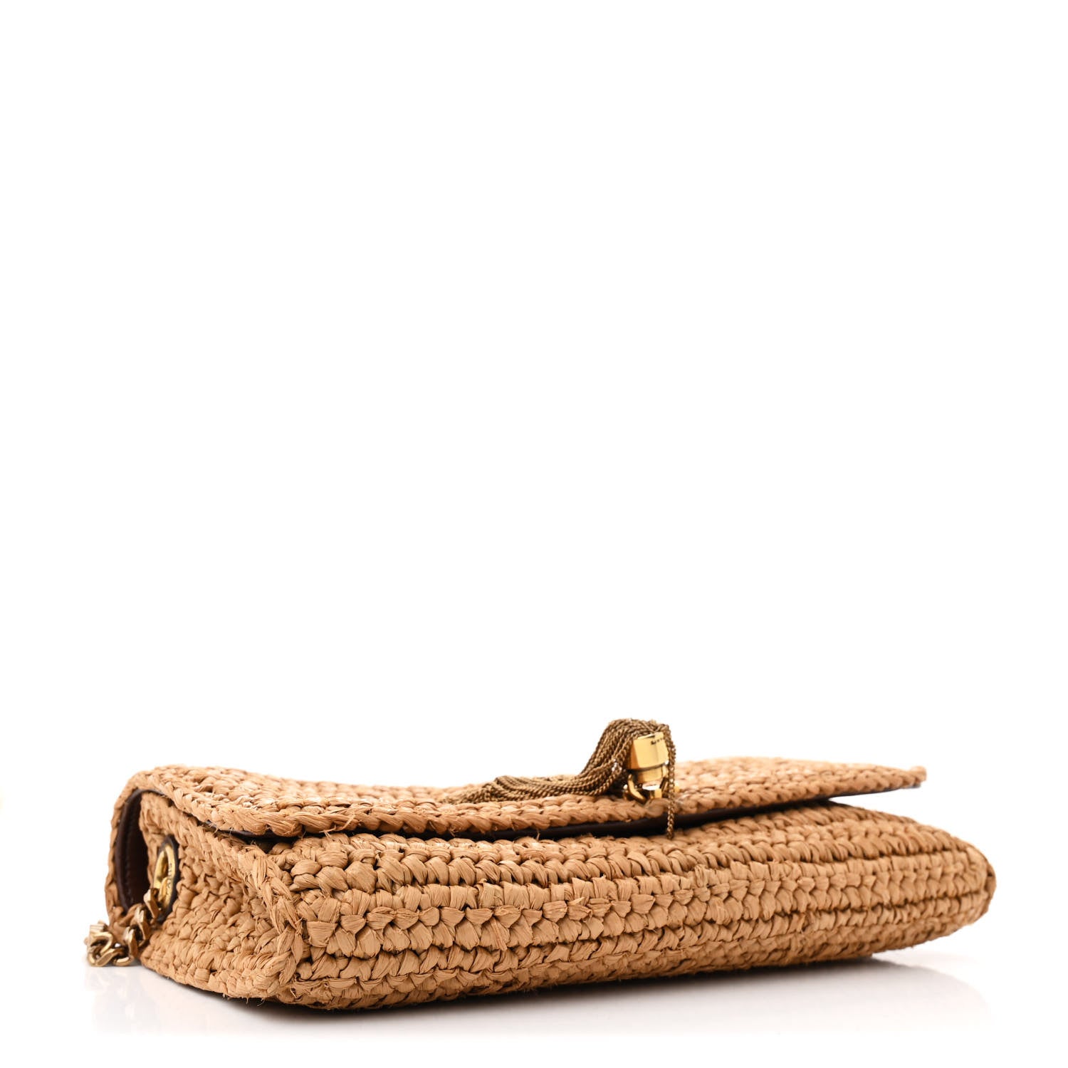 Saint Laurent Raffia Monogram Tassel Kate 99 Dark Nude 4 of 11