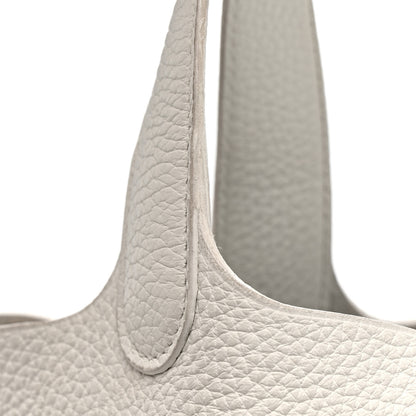 Hermes Taurillon Clemence Picotin 22 MM White 14 of 17