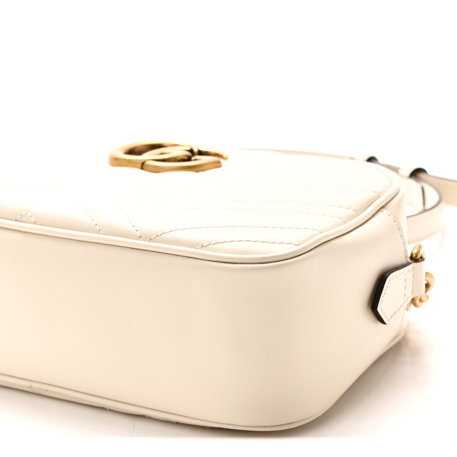 Gucci Calfskin Matelasse Small GG Marmont Chain Shoulder Bag White 9 of 9